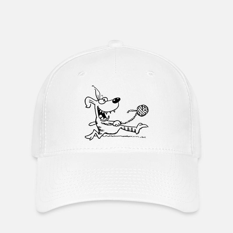 Le chien aime la balle - Casquette Flexfit - blanc