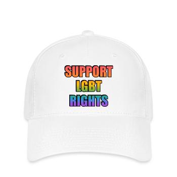Unterstütze LGBT Right Rainbow - Flexfit Cap - Weiß - Vorne