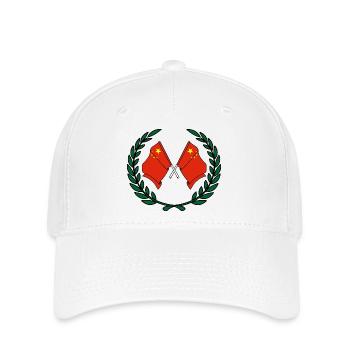 Drapeaux Chine en couronne de laurier - Casquette Flexfit - blanc - Devant