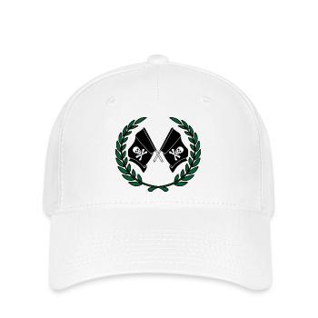 Piratenflaggen im Lorbeerkranz - Flexfit Cap - Weiß - Vorne