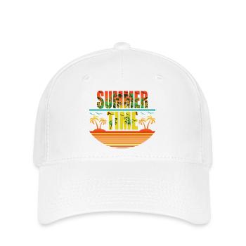 Summer Time Palmeninseln und Möwen - Flexfit Cap - Weiß - Vorne