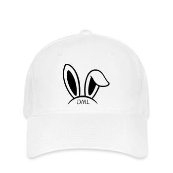 oreilles lapin DML (noir) - Casquette Flexfit - blanc - Devant