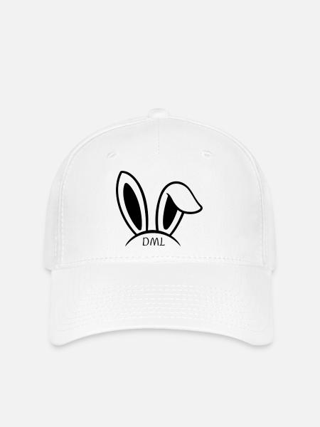 DML Hasenohren (schwarz) - Flexfit Cap - Weiß
