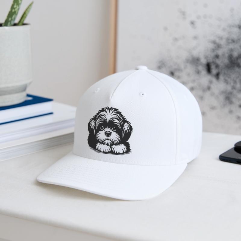 Shih Tzu Head with Paws Flexfit Cap