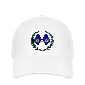 États-Unis, drapeaux du Nebraska en couronne de laurier - Casquette Flexfit - blanc - Devant