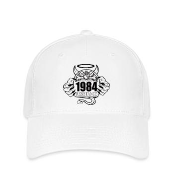 1984 Widerstand – Rebell gegen Kontrolldesign - Flexfit Cap - Weiß - Vorne