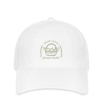 Soutenez votre vendeur de ferme du marché fermier local - Casquette Flexfit - blanc - Devant