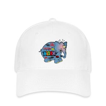 éléphant tagué - Casquette Flexfit - blanc - Devant