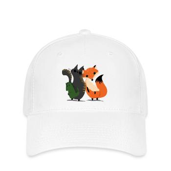 Le chat et le renard - Casquette Flexfit - blanc - Devant