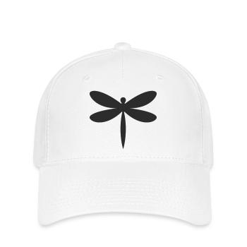 Libelle Silhouette  - Flexfit Cap - Weiß - Vorne