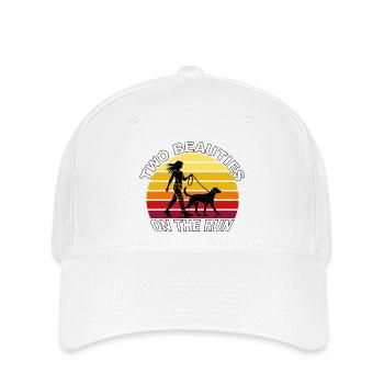 Two Beauties on the Run Hund Retro Design - Flexfit Cap - Weiß - Vorne