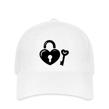 Herz Schlüssel - Flexfit Cap - Weiß - Vorne