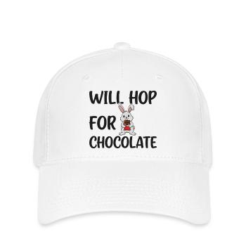 Will Hop for Chocolate – Sweet Easter Humor - Flexfit Cap - white - Front