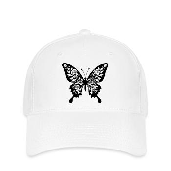 Filigranblütiger Schmetterling - Flexfit Cap - Weiß - Vorne