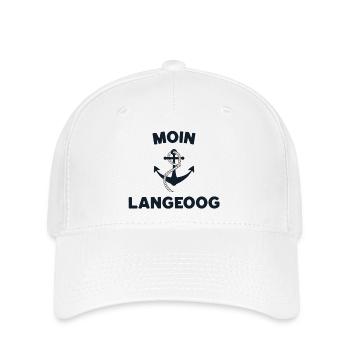 Moin Langeoog – Maritimes Anker-Design - Flexfit Cap - Weiß - Vorne