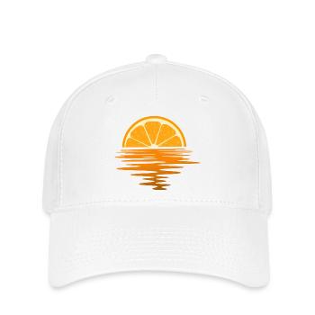 Orange Sunset Ocean Minimal Summer Beach - Casquette Flexfit - blanc - Devant