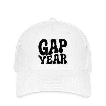 Gap Year siebziger wavy Schriftzug - Flexfit Cap - Weiß - Vorne