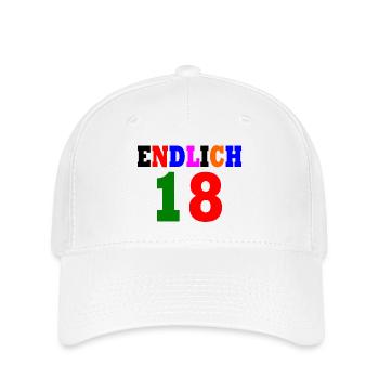 Endlich 18 - Flexfit Cap - Weiß - Vorne