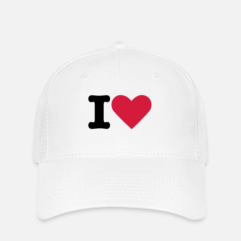 I Love - Flexfit Cap - white