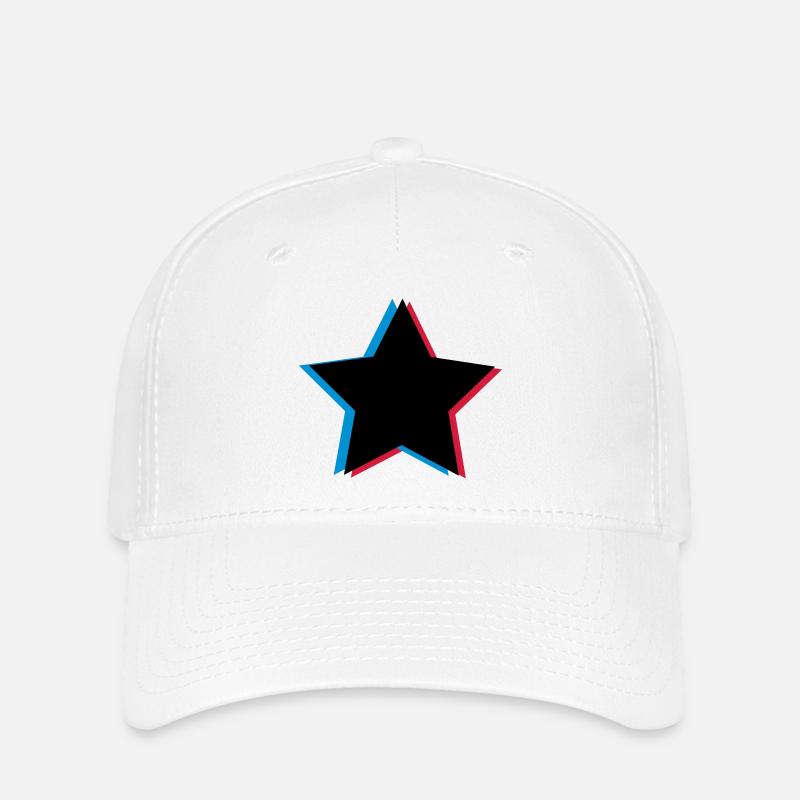 3d anaglyph stars - Flexfit Cap - white