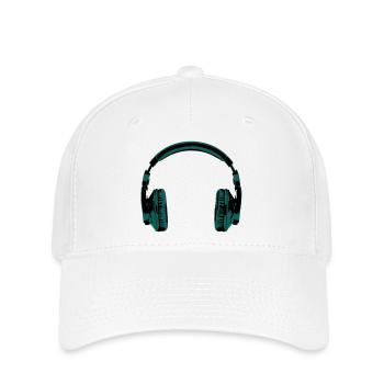 headphones - Flexfit Cap - Weiß - Vorne