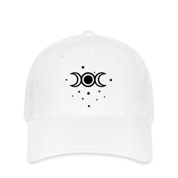 Triple Moon mit vielen kleinen Sternen. - Flexfit Cap - Weiß - Vorne