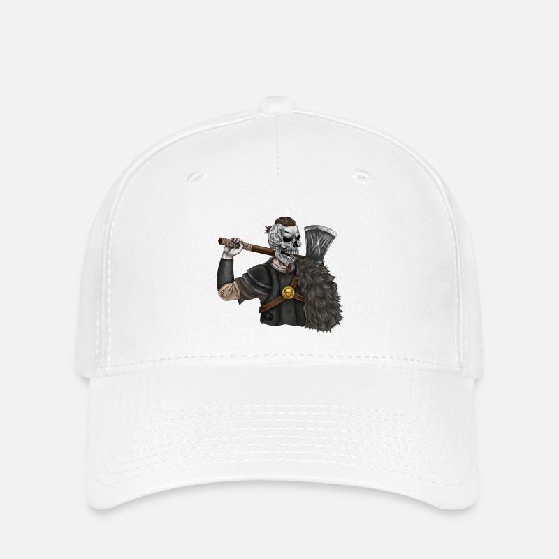 Vikings, Odin, Thor, Wallhalla, Berserkers - Casquette Flexfit - blanc