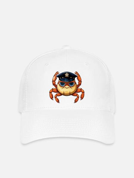 Krabben Polizist - Flexfit Cap - Weiß