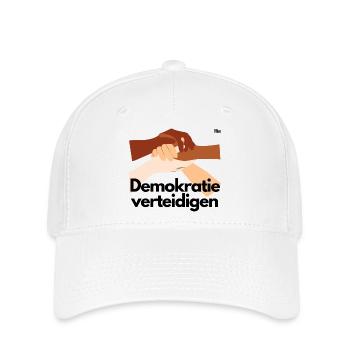 Demokratie verteidigen - Flexfit Cap - Weiß - Vorne