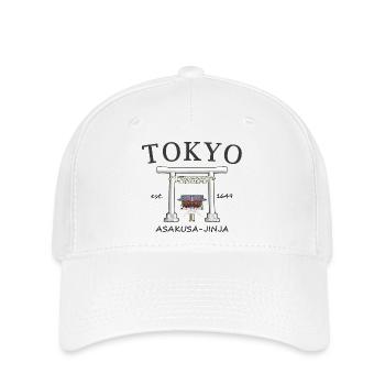 Tokyo, Japan, Torii Asakusa- jinja Hand Drawing - Flexfit Cap - white - Front