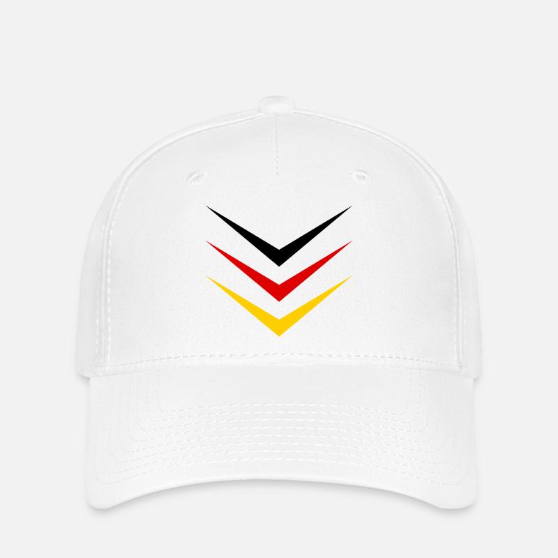 Germany Flag Sport Stripe - Flexfit Cap - white