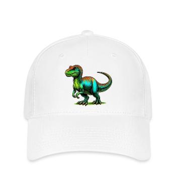 Dinosaurier - Flexfit Cap - Weiß - Vorne
