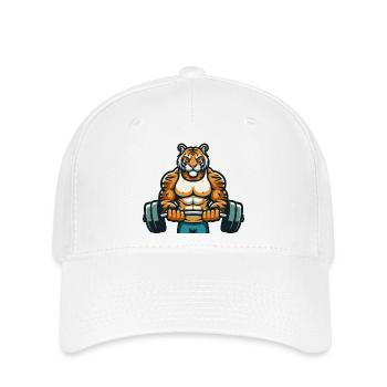 TIGER FITNESSSTUDIO - Flexfit Cap - Weiß - Vorne