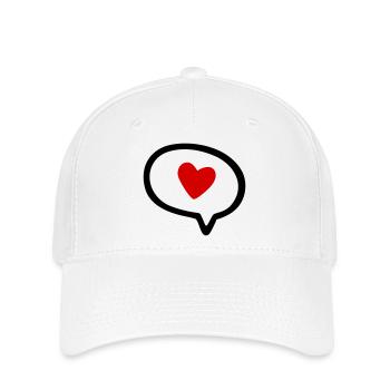 Sprechblase mit Herz - Flexfit Cap - Weiß - Vorne