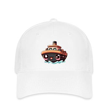 Cheerful ship with eyes - Flexfit Cap - white - Front