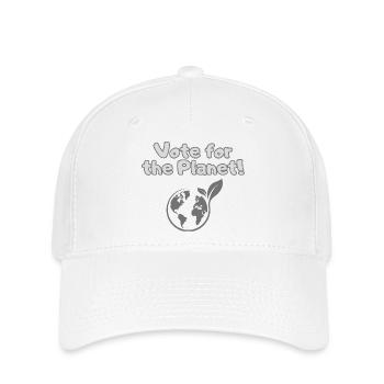 Votez pour la planète – Chemise de déclaration sur la crise climatique - Casquette Flexfit - blanc - Devant