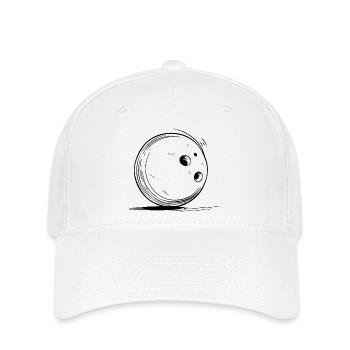 Bowling Ball Drawing - Flexfit Cap - white - Front