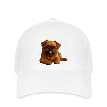 Belgische Zwerggriffon Brüsseler Griffon - Flexfit Cap - Weiß - Vorne