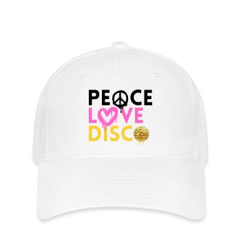 Paix Amour Disco Néon Art Rétro - Casquette Flexfit - blanc - Devant