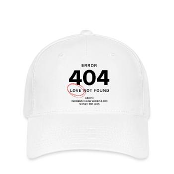 Amour non trouvé – Erreur 404 - Casquette Flexfit - blanc - Devant