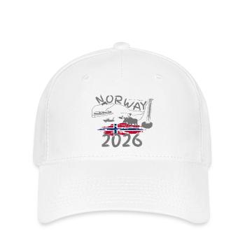 Norway 2026 Mackerel with Mountains and Moose Fishing - Flexfit Cap - white - Front