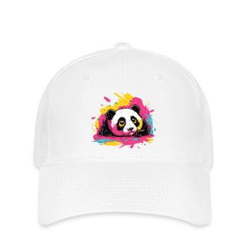 Panda Color Splash - Flexfit Cap - white - Front