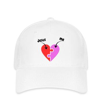 Jesus & me - Heart - Puzzle - Christian - Flexfit Cap - white - Front