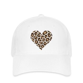 Leopardenherz-Druck - Flexfit Cap - Weiß - Vorne