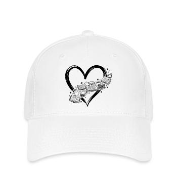 T-shirt Book Lover : Cœur des livres Design, lecture - Casquette Flexfit - blanc - Devant