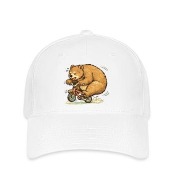 Frénésie de l’ours sur le vélo - Casquette Flexfit - blanc - Devant