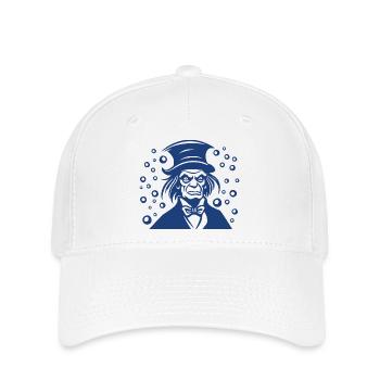 Graphique de portrait plat d’Ebenezer Scrooge - Casquette Flexfit - blanc - Devant