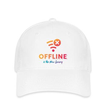 Offline ist der neue Luxus - Flexfit Cap - Weiß - Vorne