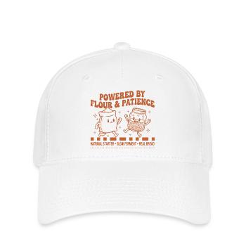 Sourdough Bread Baking Baker Powered By Flour - Flexfit Cap - white - Front