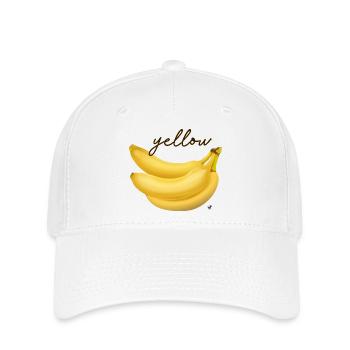 Illustration de trois bananes jaunes avec inscription - Casquette Flexfit - blanc - Devant